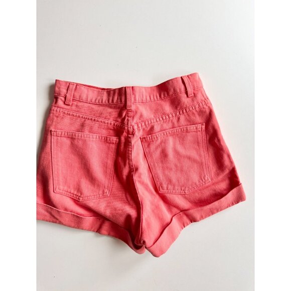 AMERICAN APPAREL JEANS Watermelon Coral High Rise Cut Off Shorts, Size 27 - Picture 5 of 10